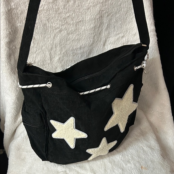 Black Corduroy with Star Accents Shoulder Bag - Unbranded - EUC - Picture 13 of 13